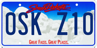 SD license plate 0SKZ10