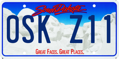 SD license plate 0SKZ11