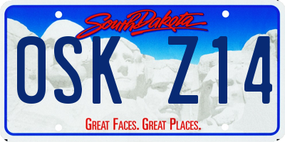 SD license plate 0SKZ14