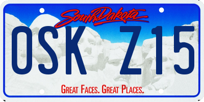 SD license plate 0SKZ15