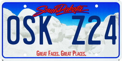 SD license plate 0SKZ24