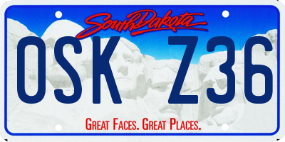 SD license plate 0SKZ36