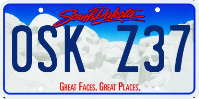 SD license plate 0SKZ37