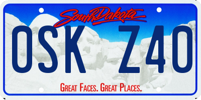 SD license plate 0SKZ40