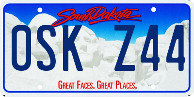 SD license plate 0SKZ44