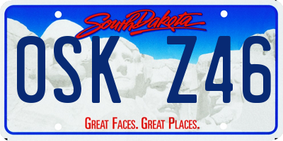 SD license plate 0SKZ46