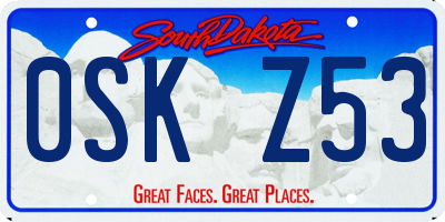 SD license plate 0SKZ53