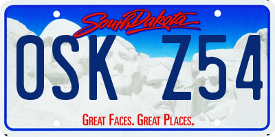 SD license plate 0SKZ54