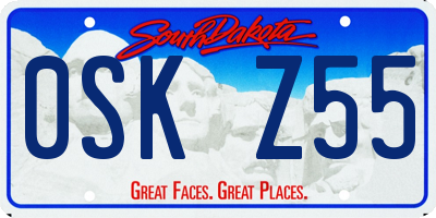 SD license plate 0SKZ55