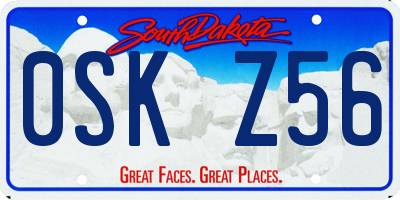 SD license plate 0SKZ56