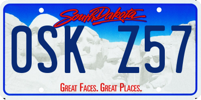 SD license plate 0SKZ57