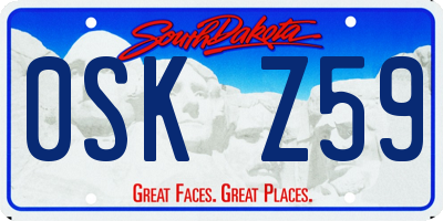 SD license plate 0SKZ59