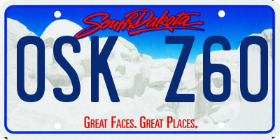 SD license plate 0SKZ60