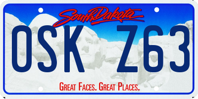 SD license plate 0SKZ63
