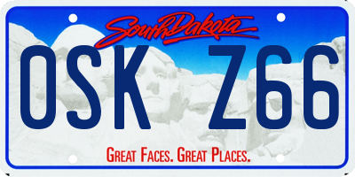 SD license plate 0SKZ66