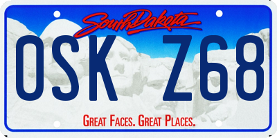 SD license plate 0SKZ68