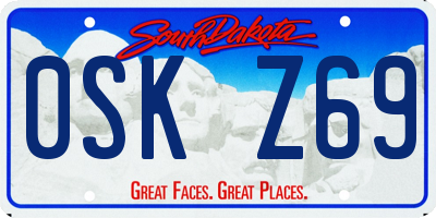SD license plate 0SKZ69