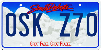 SD license plate 0SKZ70