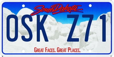 SD license plate 0SKZ71