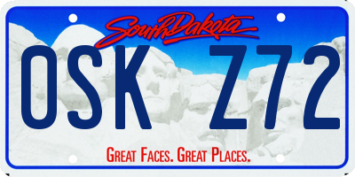 SD license plate 0SKZ72