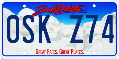 SD license plate 0SKZ74