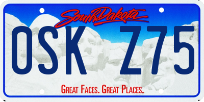 SD license plate 0SKZ75