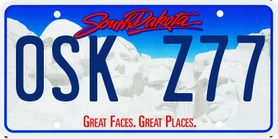 SD license plate 0SKZ77