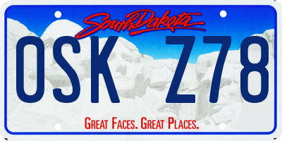 SD license plate 0SKZ78