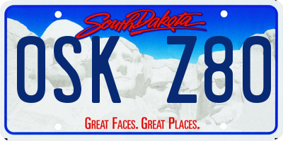 SD license plate 0SKZ80