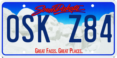 SD license plate 0SKZ84