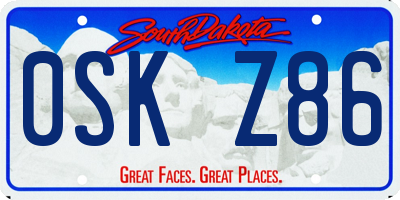 SD license plate 0SKZ86