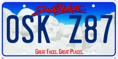 SD license plate 0SKZ87