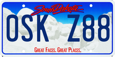 SD license plate 0SKZ88