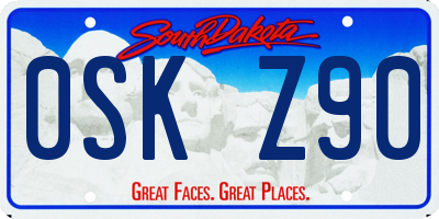 SD license plate 0SKZ90