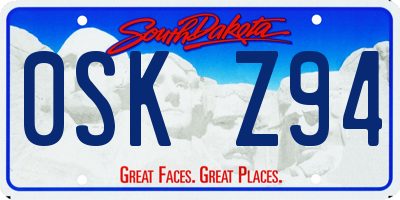 SD license plate 0SKZ94