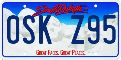SD license plate 0SKZ95