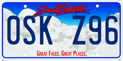 SD license plate 0SKZ96