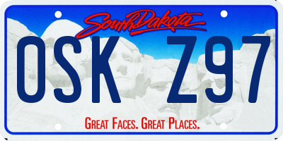 SD license plate 0SKZ97