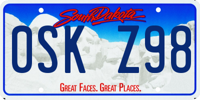 SD license plate 0SKZ98