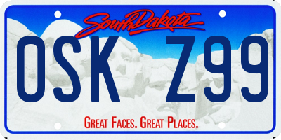SD license plate 0SKZ99
