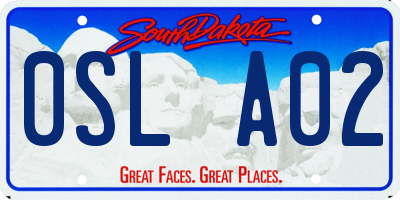 SD license plate 0SLA02