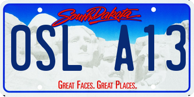 SD license plate 0SLA13