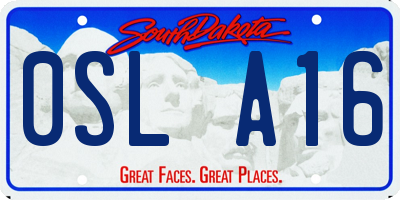 SD license plate 0SLA16