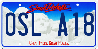 SD license plate 0SLA18