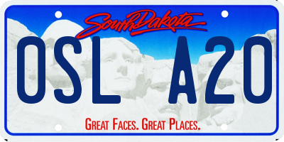 SD license plate 0SLA20