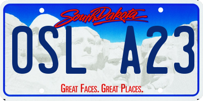 SD license plate 0SLA23