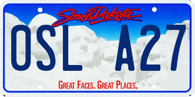 SD license plate 0SLA27
