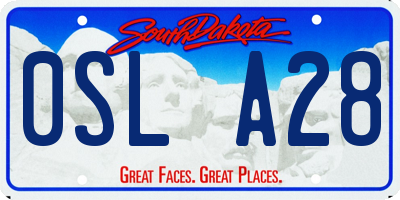 SD license plate 0SLA28