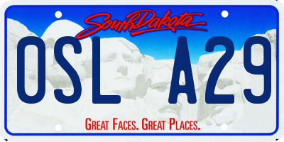 SD license plate 0SLA29