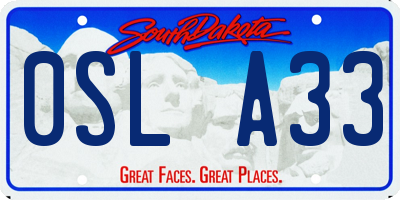 SD license plate 0SLA33